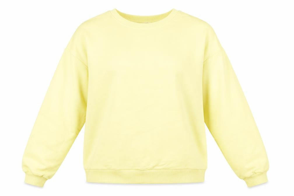 River Island Womens Yellow Cotton Pullover Sweatshirt Size S Pullover