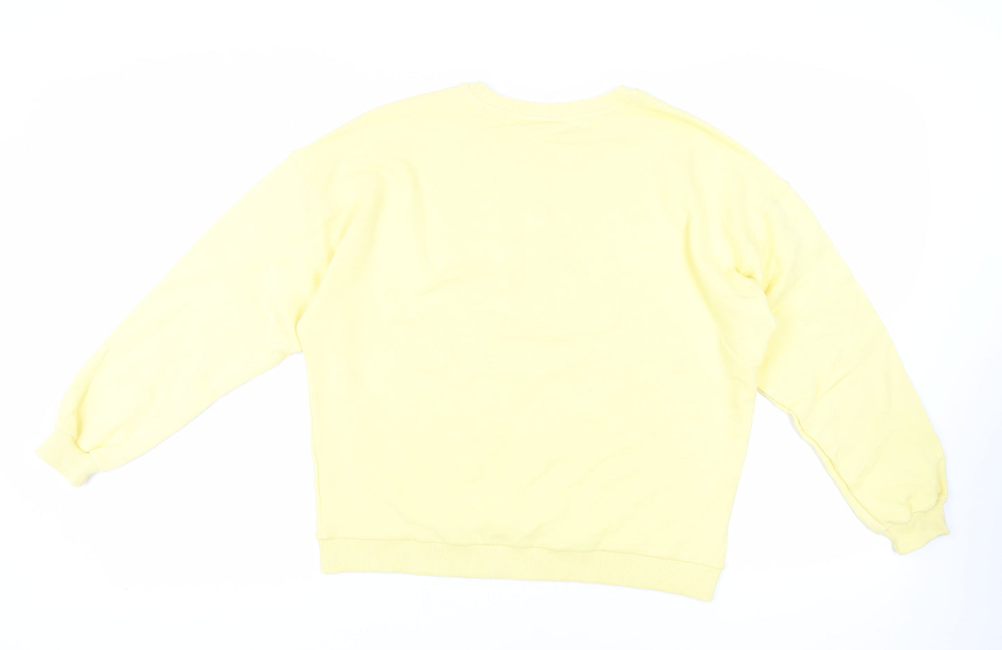 River Island Womens Yellow Cotton Pullover Sweatshirt Size S Pullover