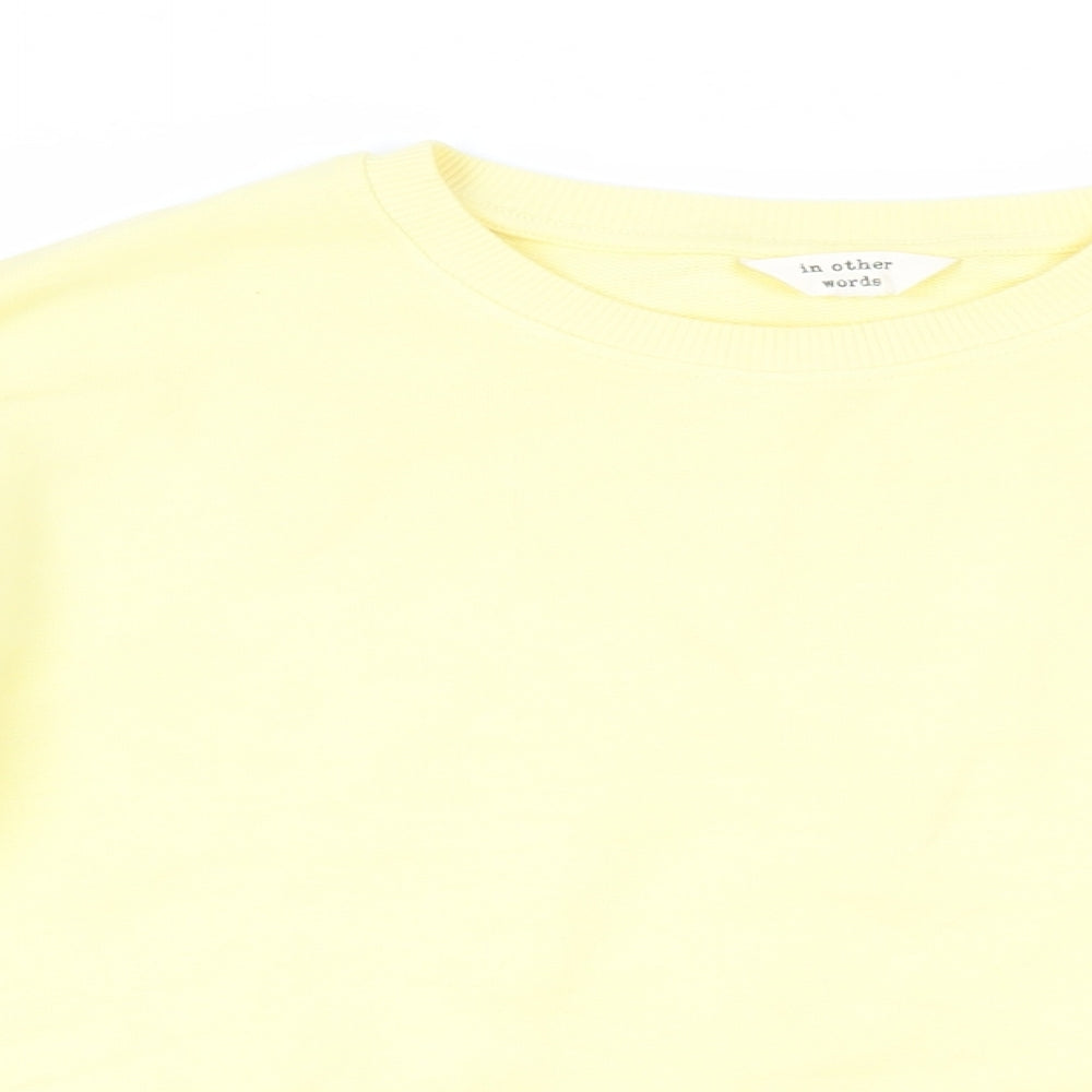 River Island Womens Yellow Cotton Pullover Sweatshirt Size S Pullover