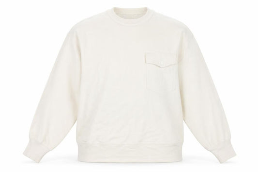 Marks and Spencer Womens Ivory Cotton Pullover Sweatshirt Size M Pullover - Pocket Detail