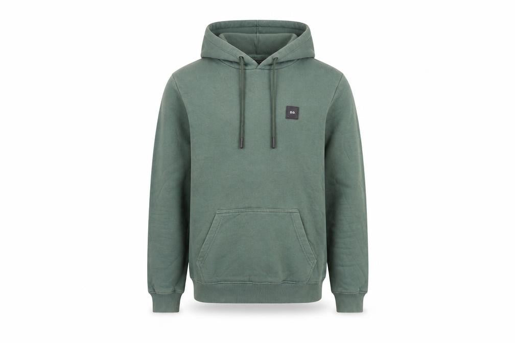 Daniel Daaf Mens Green Cotton Pullover Hoodie Size S - Logo Pockets