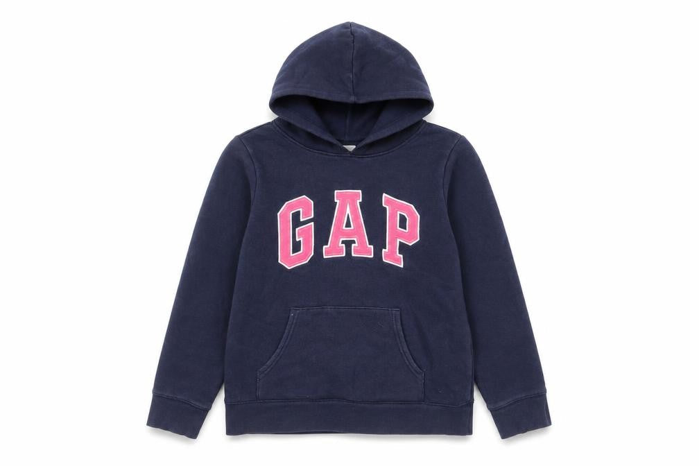 Gap Girls Blue Cotton Pullover Hoodie Size 14-15 Years Pullover - Logo Pockets