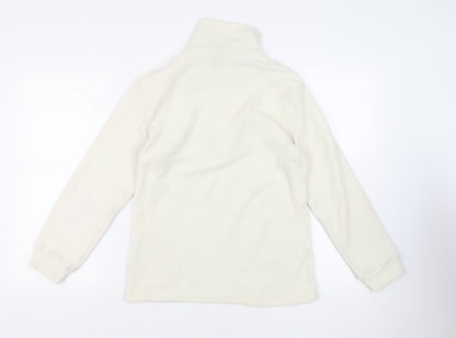 F.LLI Campangolo Womens Ivory Polyester Pullover Sweatshirt Size M Zip