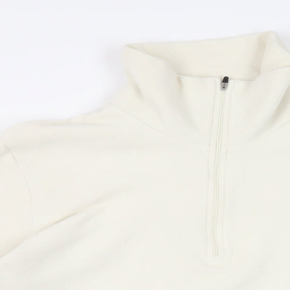 F.LLI Campangolo Womens Ivory Polyester Pullover Sweatshirt Size M Zip
