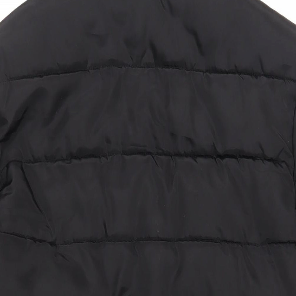 Dorothy Perkins Womens Black Quilted Coat Size 10 Zip - Hooded