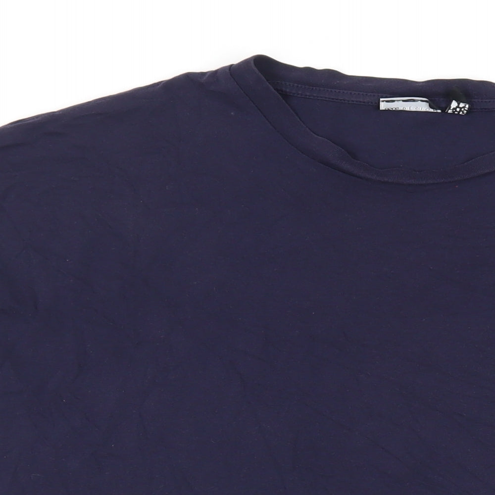 ASOS Mens Blue Cotton T-Shirt Size 2XL Crew Neck