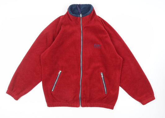 Cotton Traders Mens Red Jacket Size M Zip - Logo Zipped Pockets