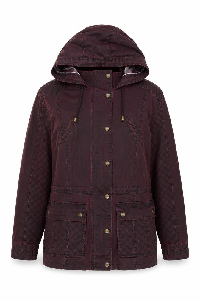 Marks & Spencer Womens Red Rain Coat Coat Size 14 Zip - Waxed Look