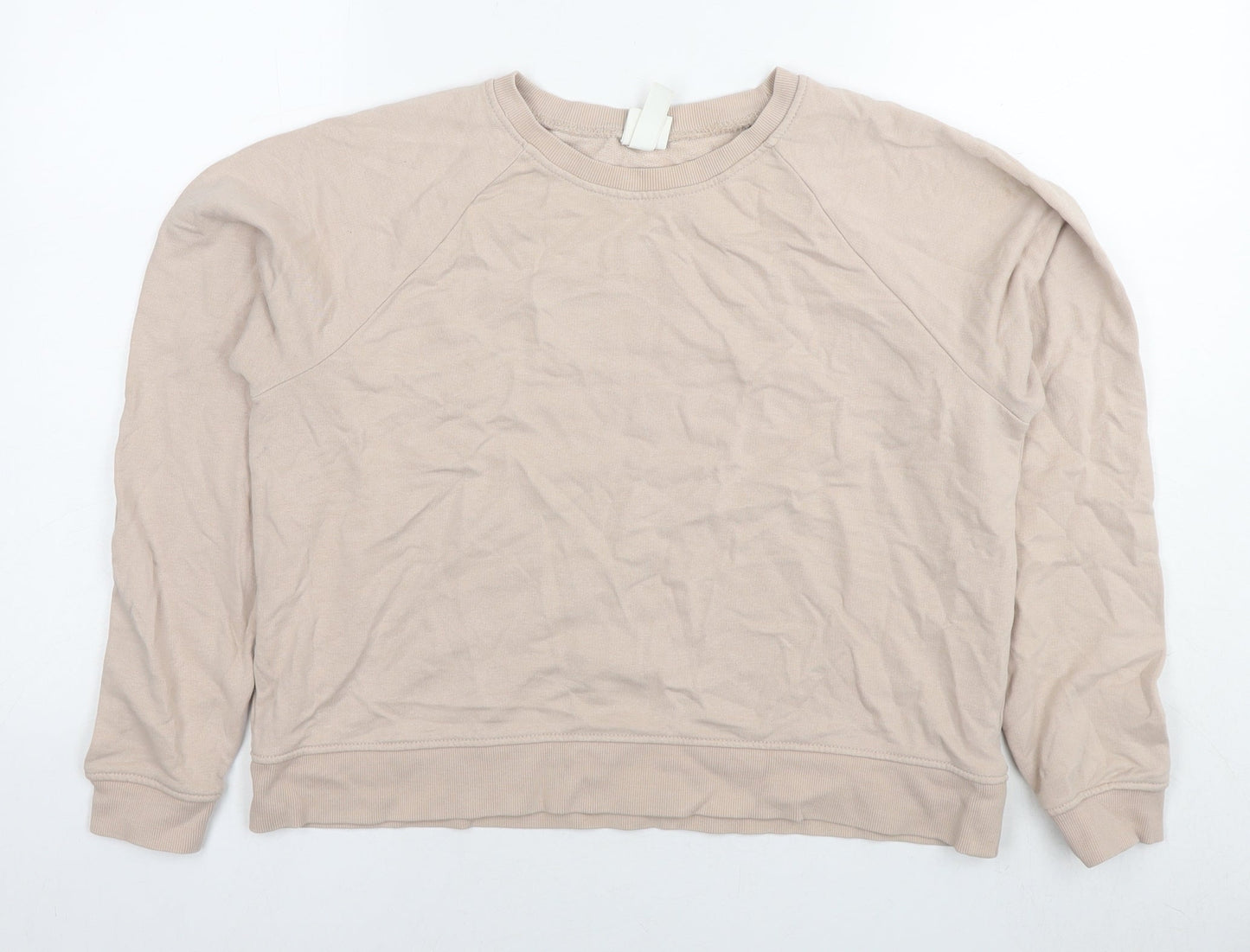 H&M Womens Beige Cotton Pullover Sweatshirt Size M Pullover