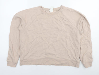 H&M Womens Beige Cotton Pullover Sweatshirt Size M Pullover