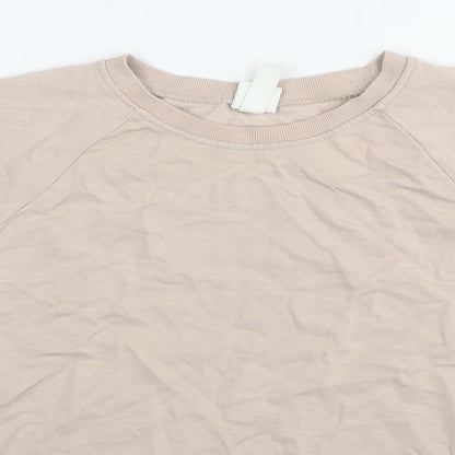 H&M Womens Beige Cotton Pullover Sweatshirt Size M Pullover