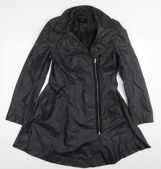 Dorothy Perkins Womens Black Overcoat Coat Size 10 Zip