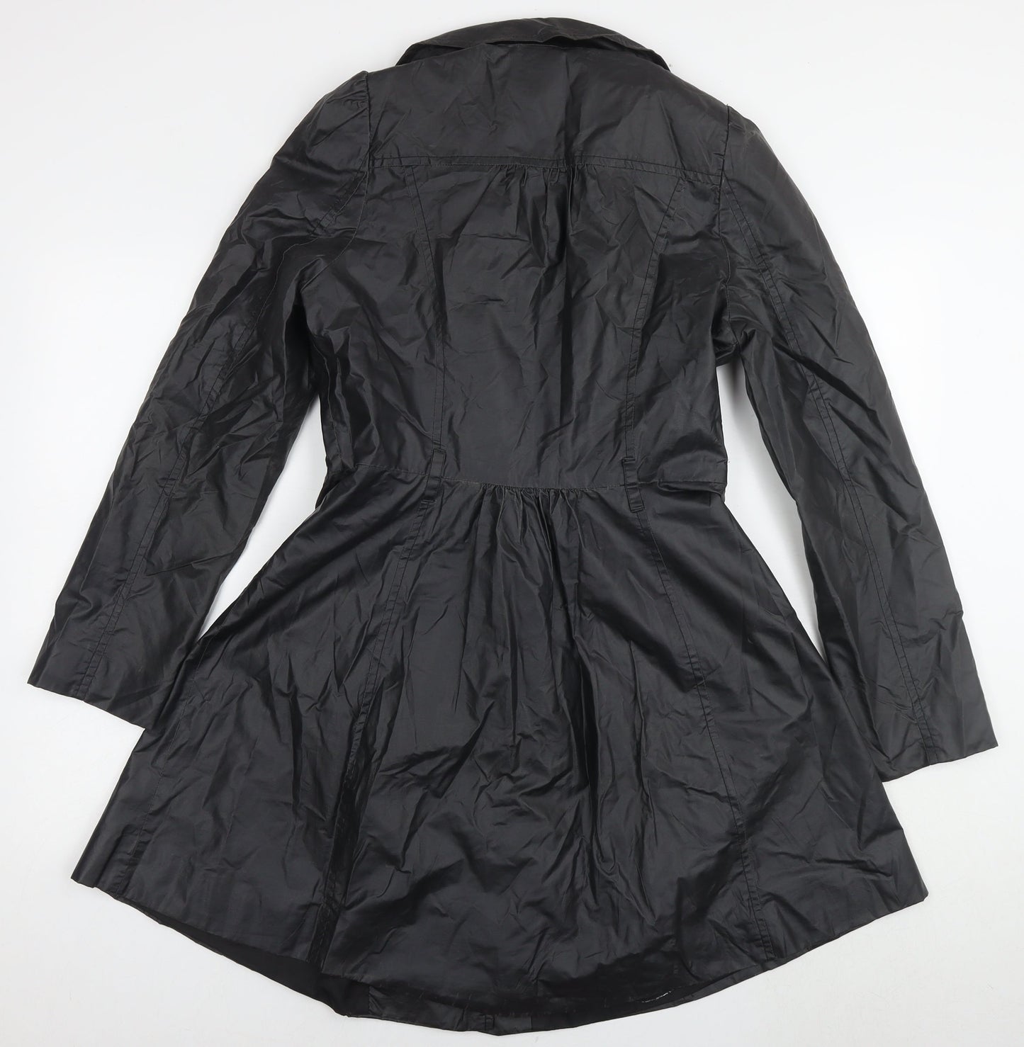 Dorothy Perkins Womens Black Overcoat Coat Size 10 Zip