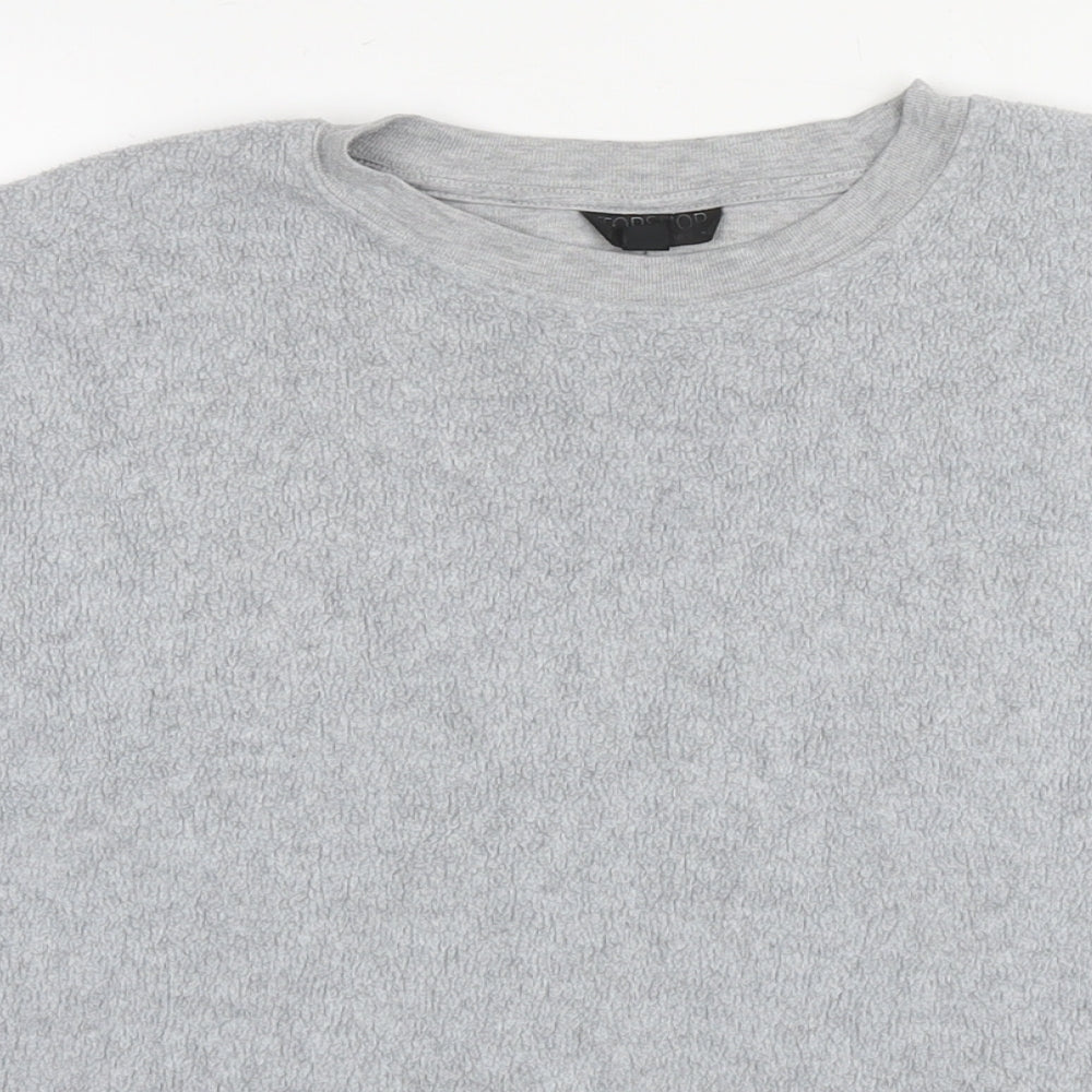 Topshop Womens Grey Polyester Pullover Sweatshirt Size 12 Pullover