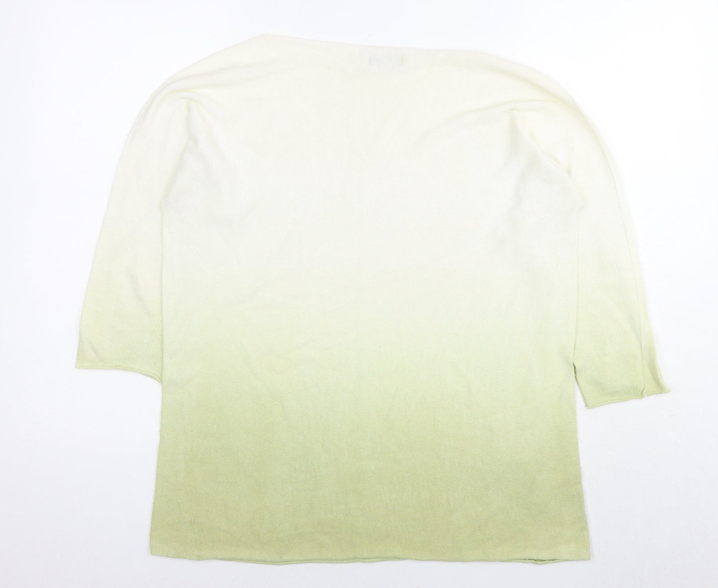 Collezione Gaia Womens Green Round Neck Cotton Pullover Jumper Size M