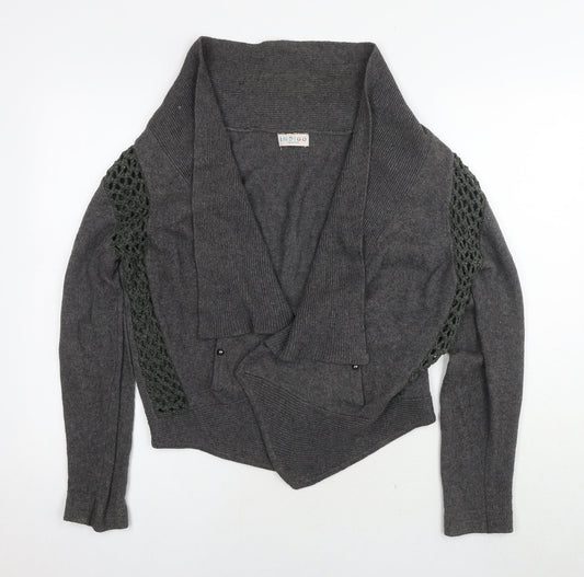 Marks and Spencer Womens Grey V-Neck Viscose Cardigan Jumper Size 18