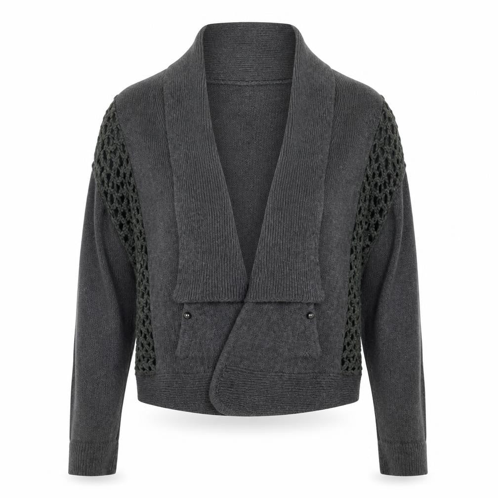 Marks & Spencer Womens Grey V-Neck Viscose Cardigan Jumper Size 18