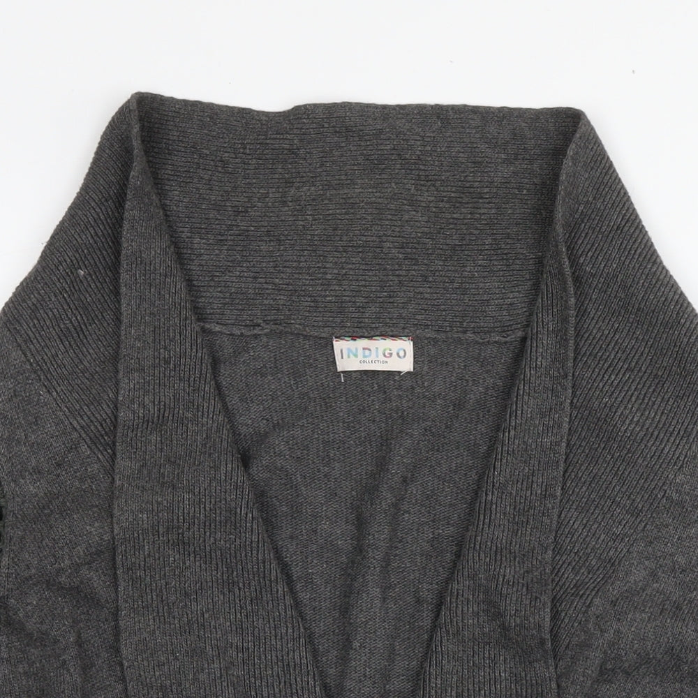 Marks and Spencer Womens Grey V-Neck Viscose Cardigan Jumper Size 18