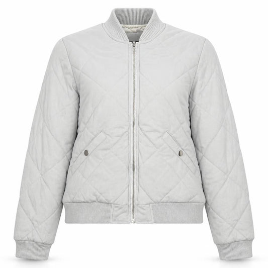 River Island Womens Grey Quilted Coat Size 12 Zip