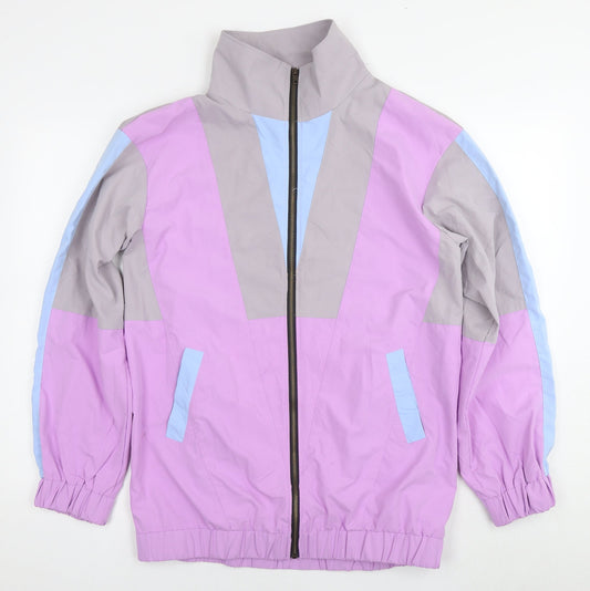 PRETTYLITTLETHING Womens Multicoloured Windbreaker Jacket Size 10 Zip