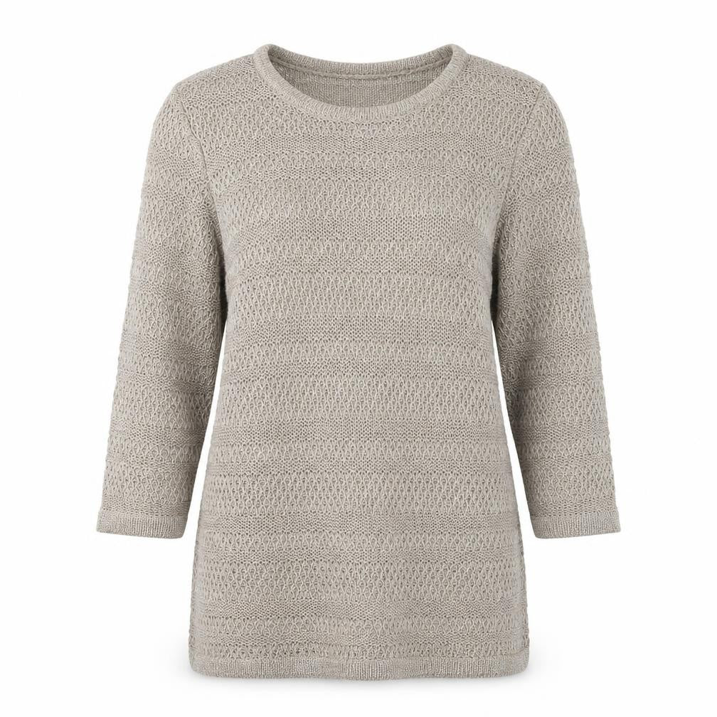 Marks & Spencer Womens Beige Round Neck Acrylic Pullover Jumper Size 12