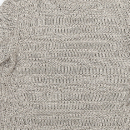 Marks & Spencer Womens Beige Round Neck Acrylic Pullover Jumper Size 12