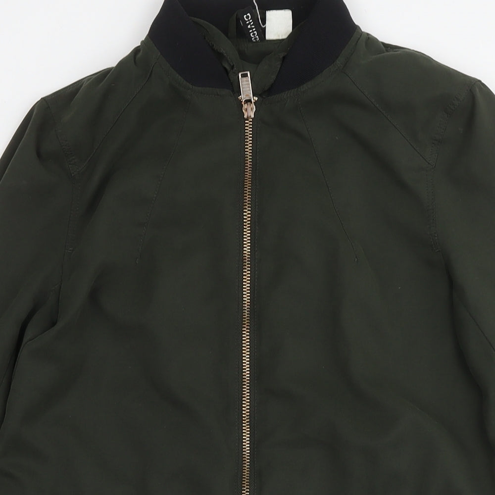 H&M Womens Green Parka Jacket Size 8 Zip