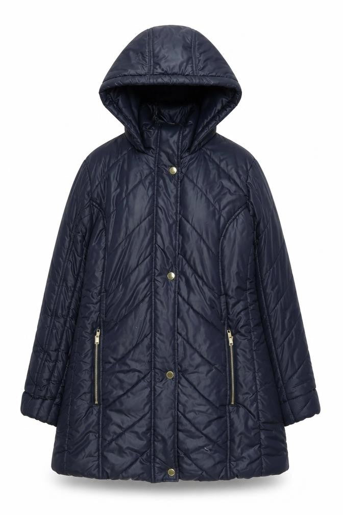 Marks & Spencer Womens Blue Quilted Jacket Size L Zip