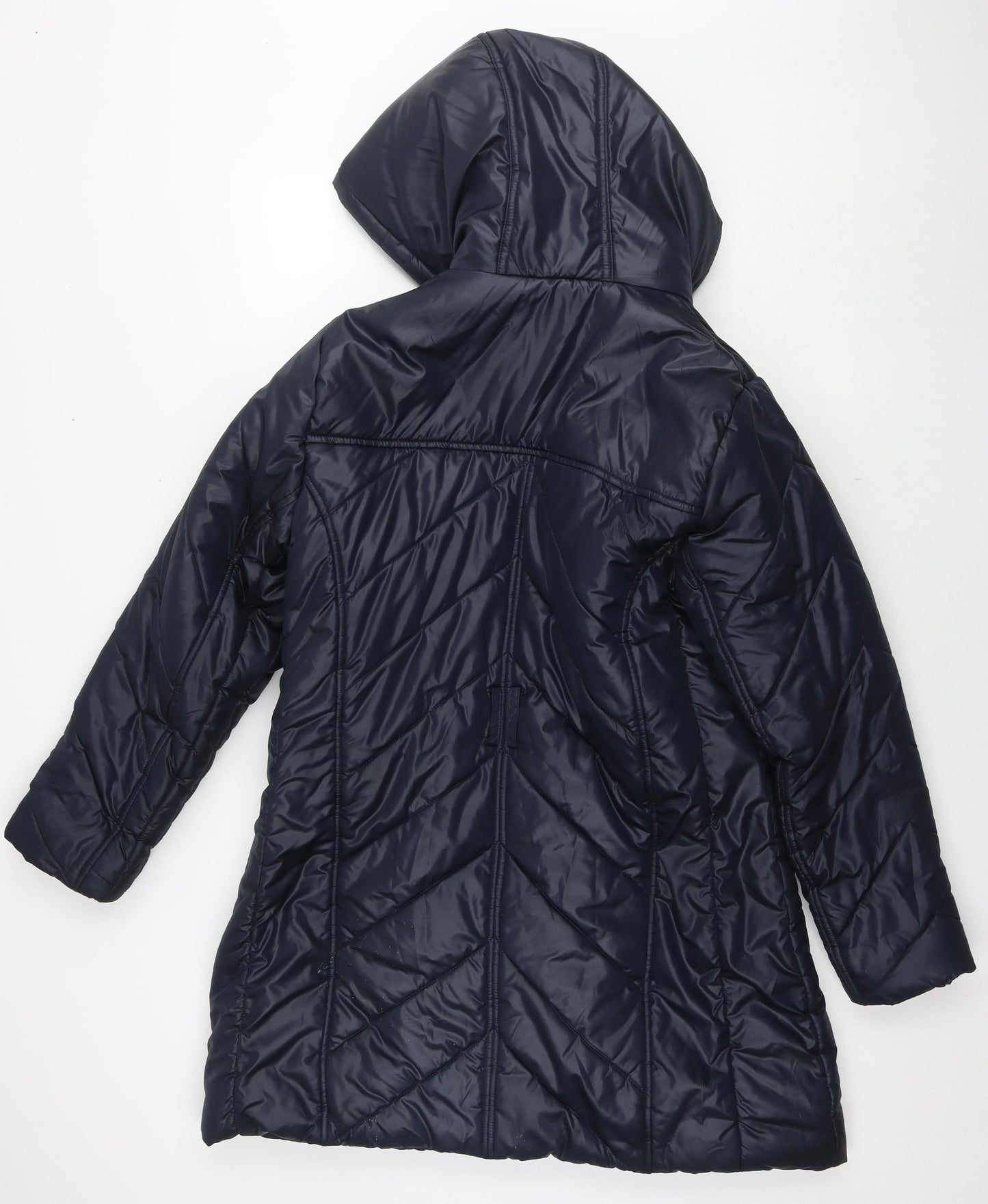 Marks and Spencer Womens Blue Quilted Jacket Size L Zip