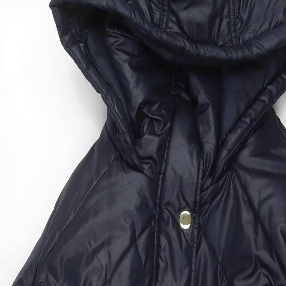 Marks and Spencer Womens Blue Quilted Jacket Size L Zip