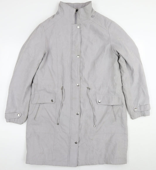 Bonmarché Womens Grey Overcoat Coat Size 14 Zip