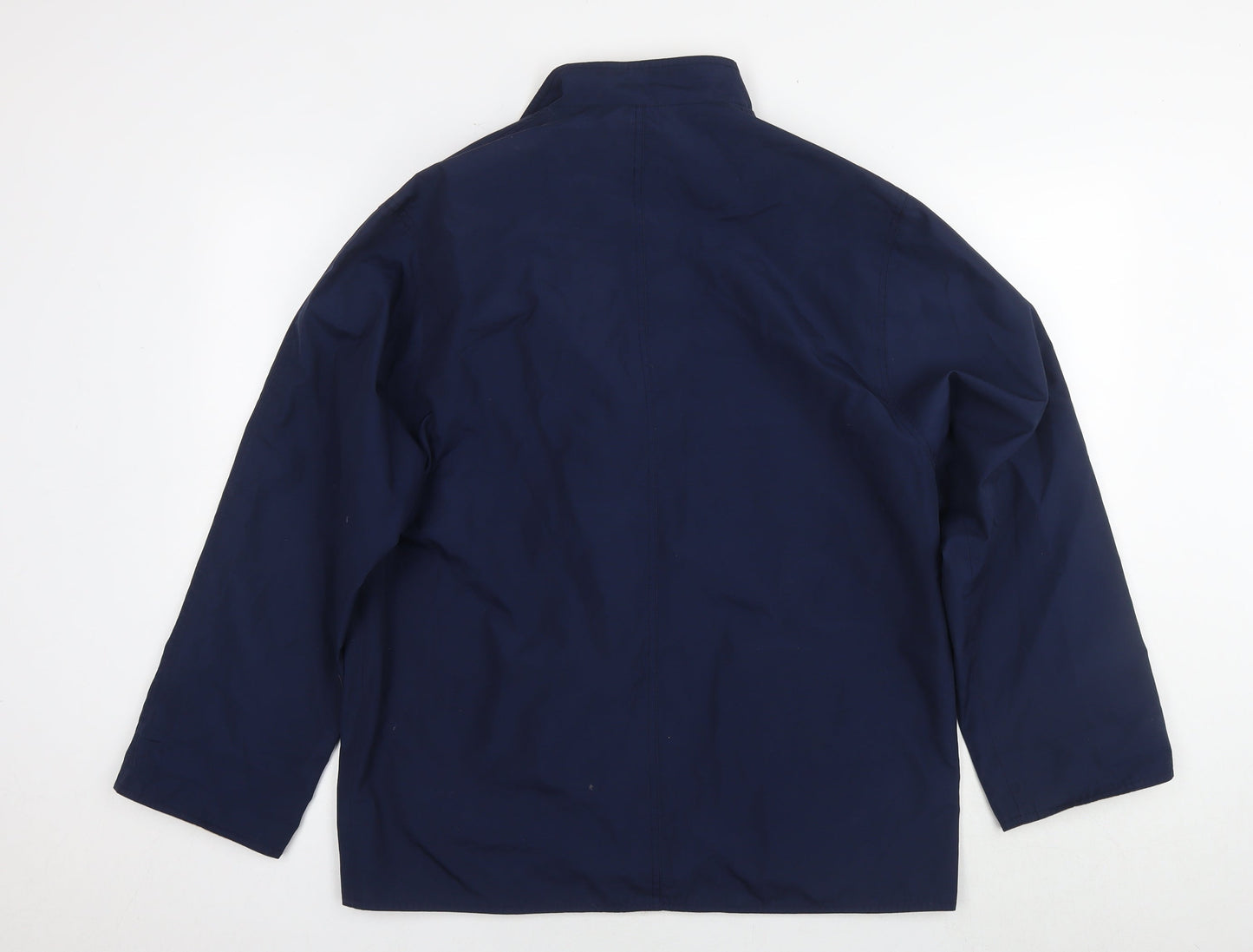 BHS Womens Blue Bomber Jacket Coat Size 12 Button - Reversible