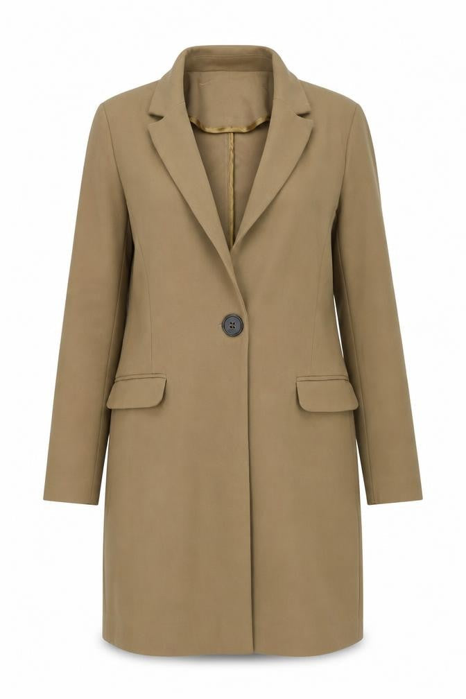 ASOS Womens Brown Overcoat Coat Size 12 Button