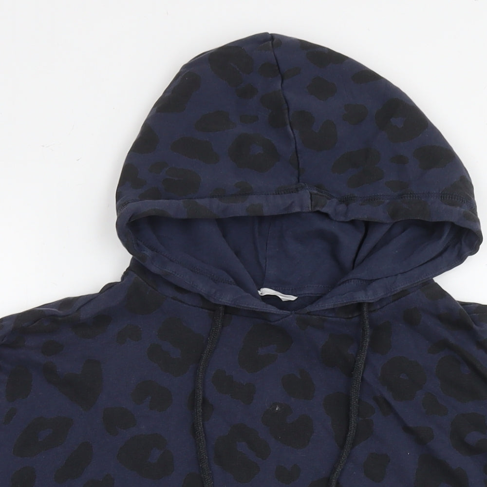 John Lewis Womens Blue Animal Print Cotton Pullover Sweatshirt Size M Pullover - Leopard Print