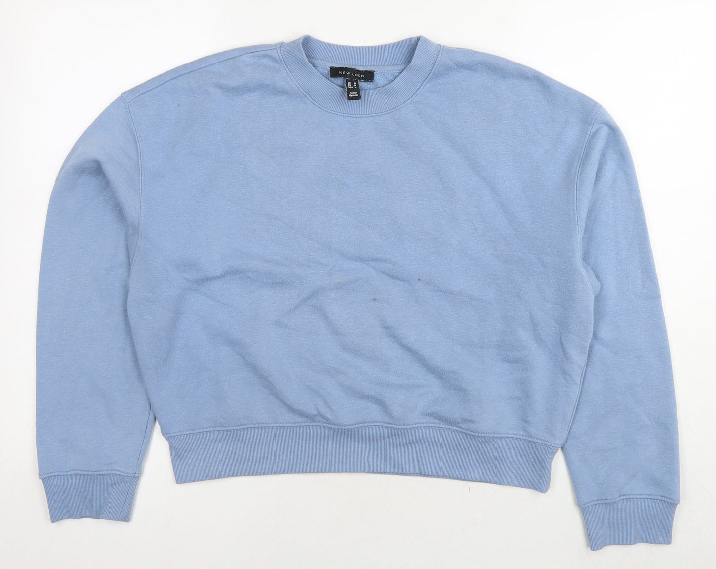New Look Womens Blue Cotton Pullover Sweatshirt Size M Pullover