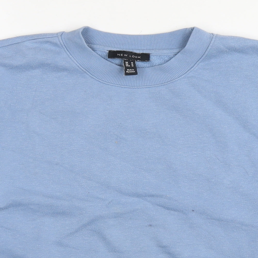 New Look Womens Blue Cotton Pullover Sweatshirt Size M Pullover
