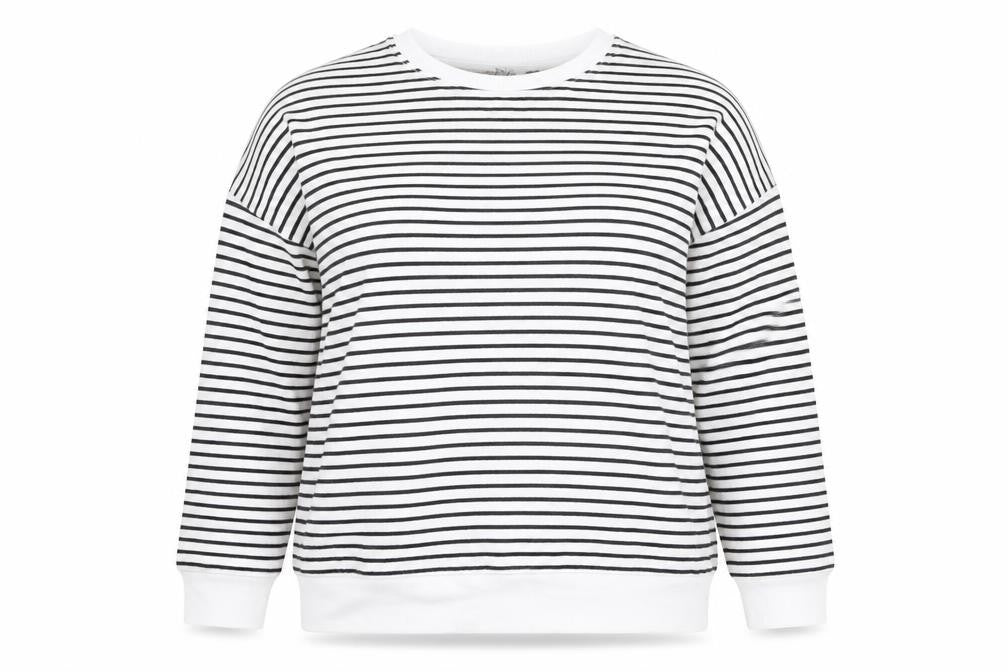 Marks & Spencer Womens White Striped Cotton Pullover Sweatshirt Size XL Pullover