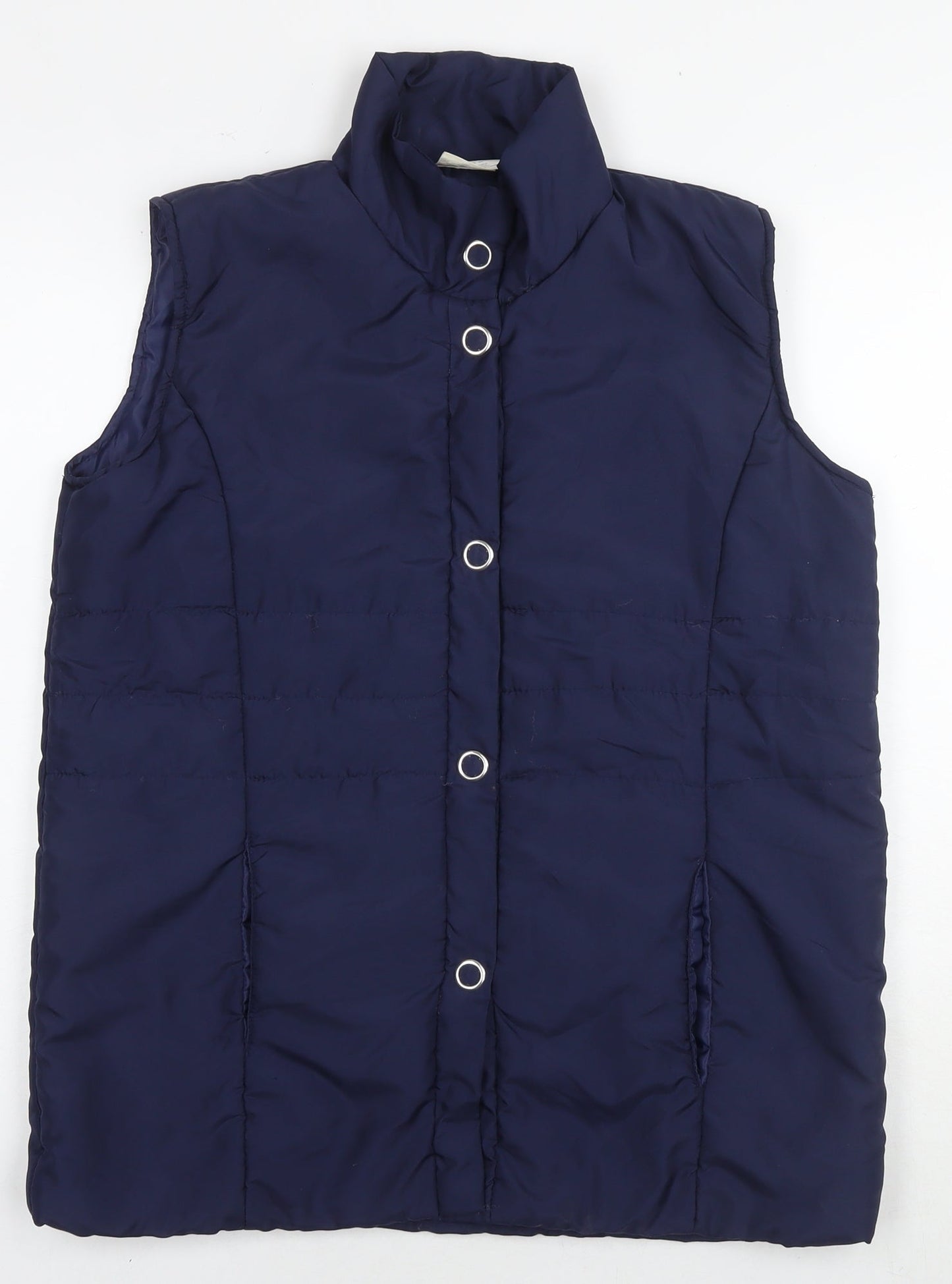 Anne de Lancey Womens Blue Gilet Waistcoat Size 10 Zip - Size 10-12