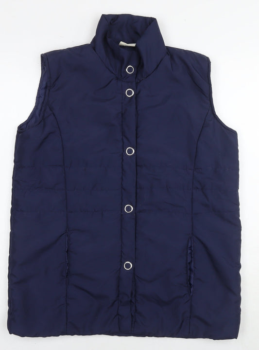Anne de Lancey Womens Blue Gilet Waistcoat Size 10 Zip - Size 10-12