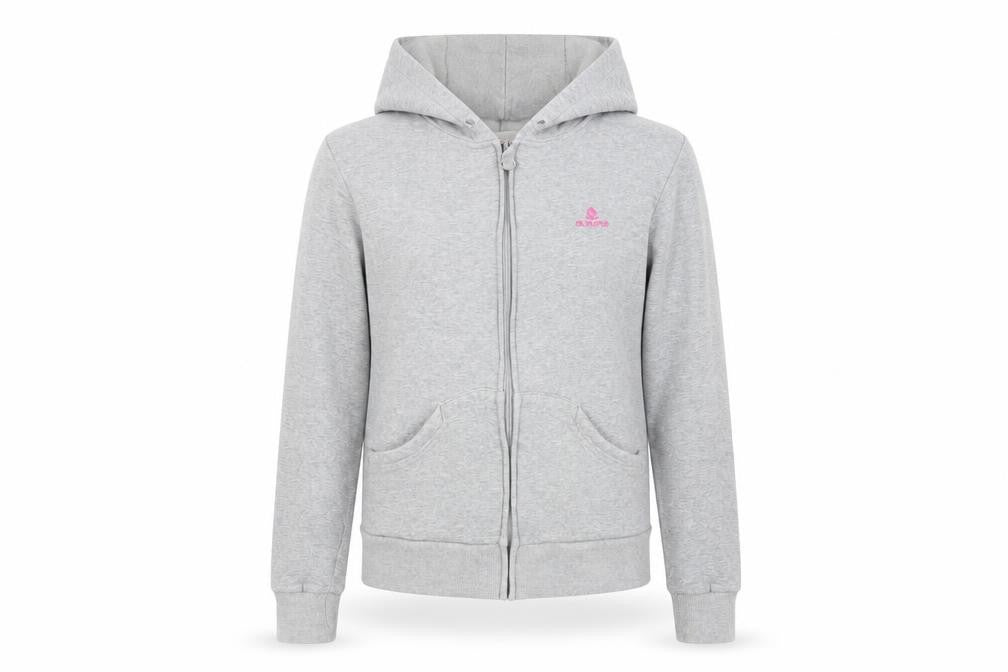 Olympus Girls Grey Cotton Full Zip Hoodie Size 14 Years Zip
