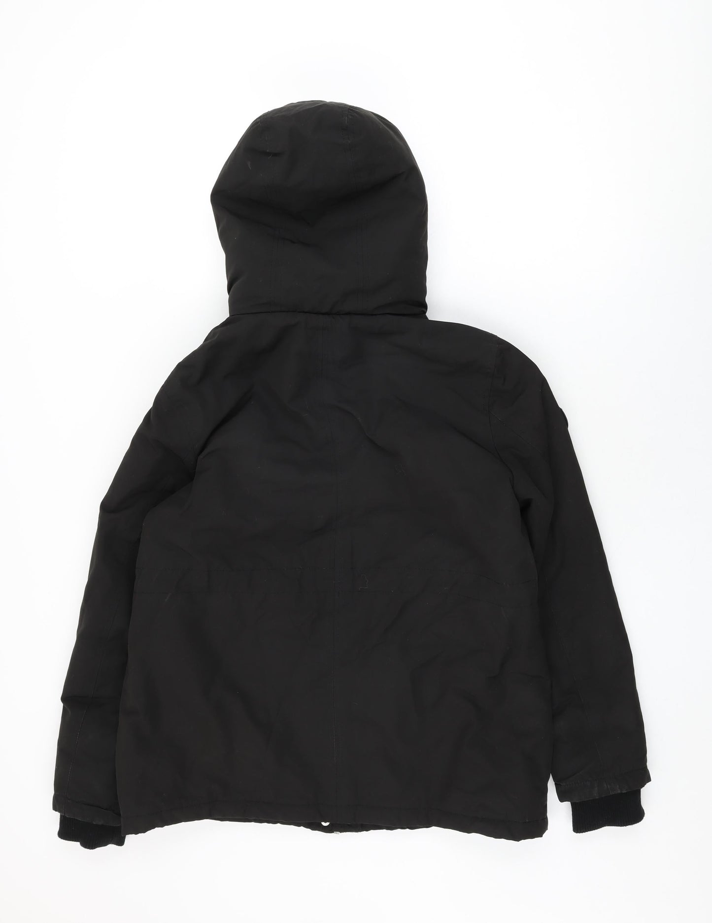 New Look Womens Black Rain Coat Coat Size 10 Zip