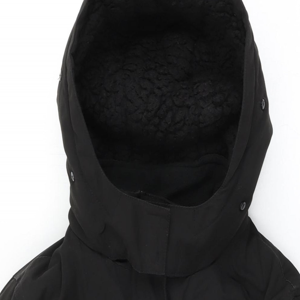 New Look Womens Black Rain Coat Coat Size 10 Zip