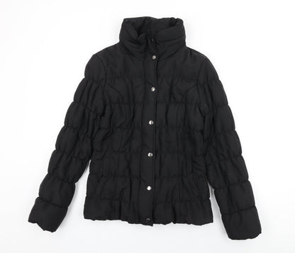 Marks & Spencer Womens Black Puffer Jacket Coat Size M Zip