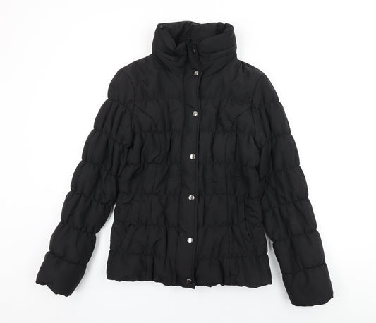 Marks and Spencer Womens Black Puffer Jacket Coat Size M Zip
