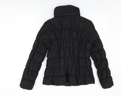 Marks & Spencer Womens Black Puffer Jacket Coat Size M Zip