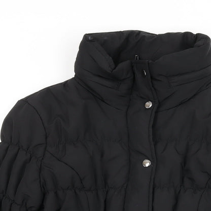 Marks & Spencer Womens Black Puffer Jacket Coat Size M Zip