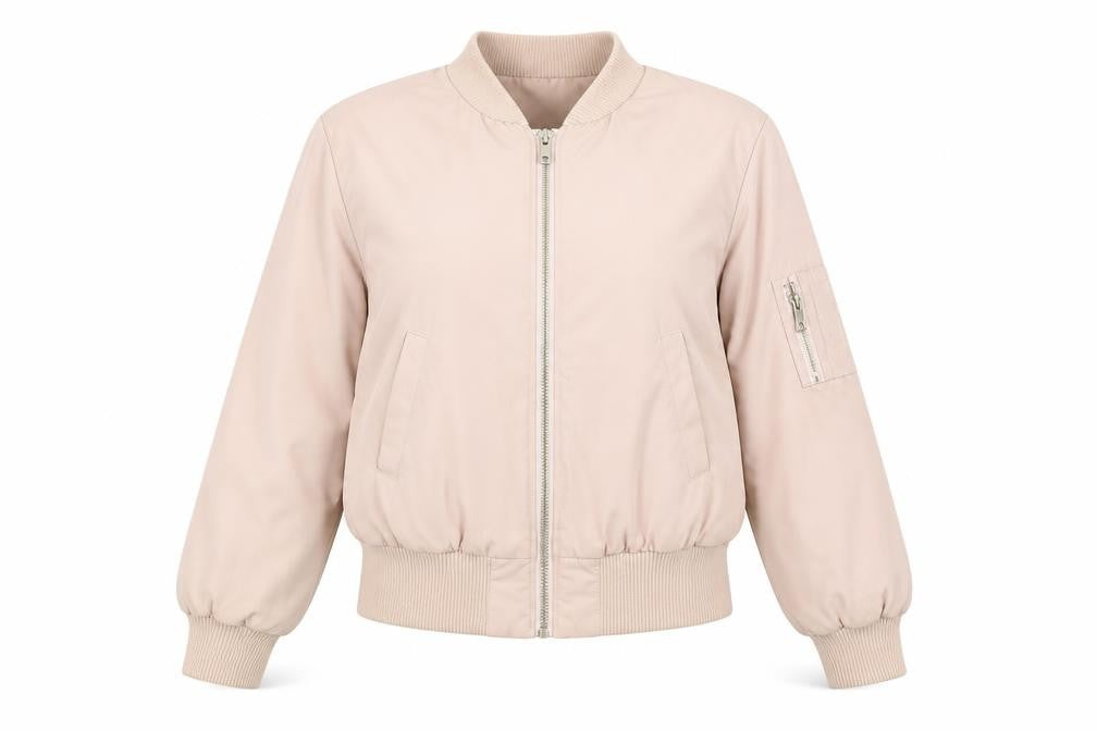 Miss Selfridge Womens Pink Bomber Jacket Coat Size 10 Zip