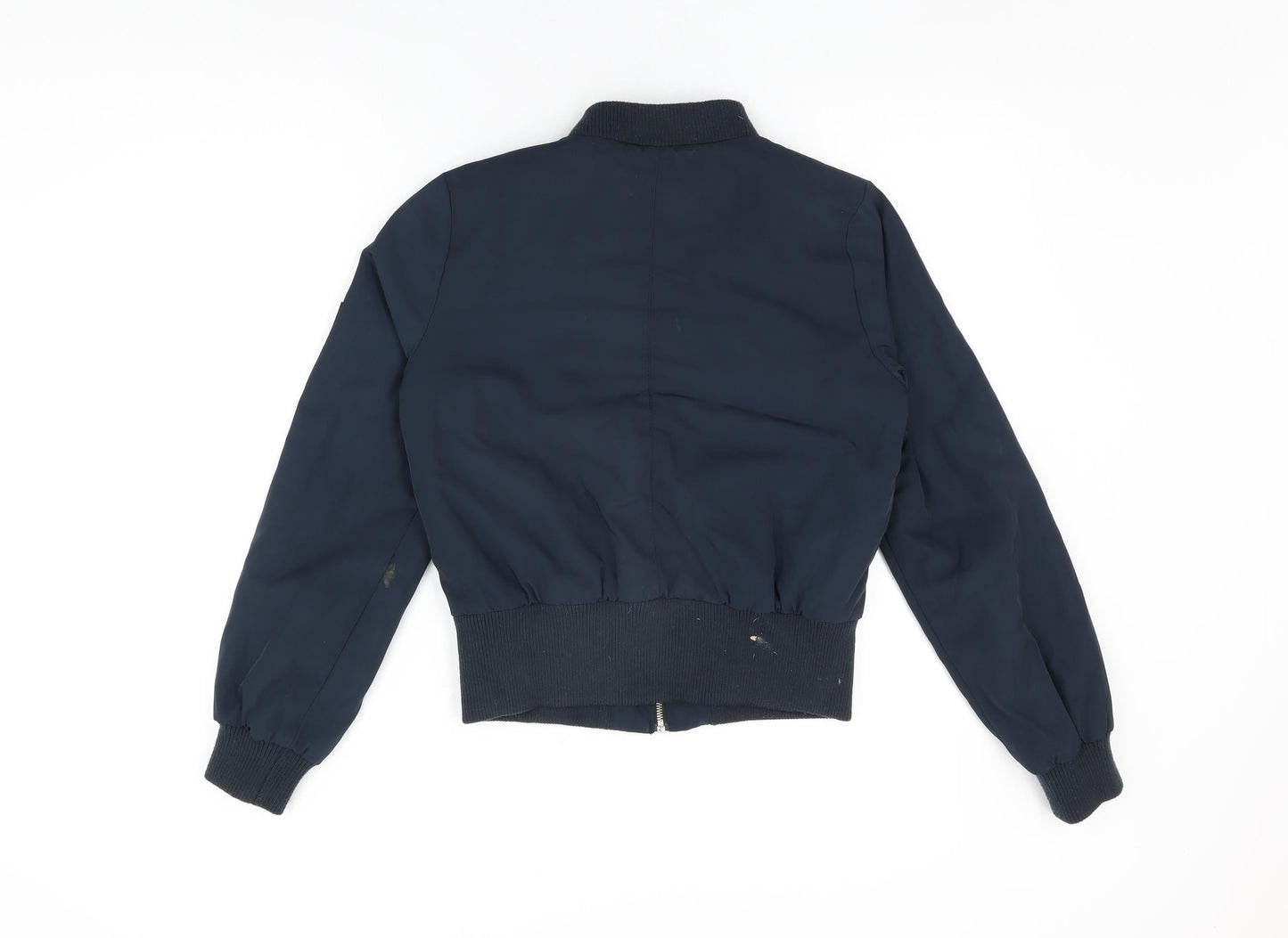 Miss Selfridge Womens Blue Bomber Jacket Coat Size 8 Zip