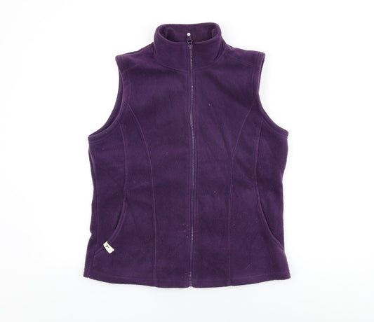 M&Co Womens Purple Polyester Full Zip Sweatshirt Size 16 Zip