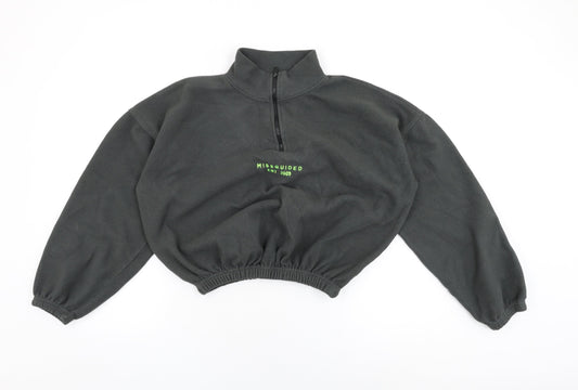 Missguided Womens Grey Polyester Pullover Sweatshirt Size 8 Zip - Missguided Logo
